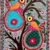 Twin Roundbirds on the Beige Tree Madhubani birds painting by Vidushini Prasad 3