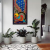 Decorative Peacock with Paisley on Wall
