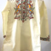 Cream Khadi Kurta with Twin Bird Madhubani Motif 8