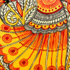 Golden Yellow Peacock Madhubani 4