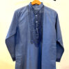 Hand-Painted Madhubani Khadi Cotton Kurta - Navy Blue