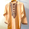 Hand-Painted Madhubani Khadi Cotton Kurta - Peach Elegance 5
