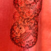 Light Red Hand-Painted Madhubani Khadi Kurta 8