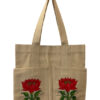 Lotus Design Madhubani Canvas Tote Bag