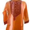 Peach Khadi Kurta with Hand-Painted Madhubani Art