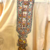 Hand-Painted Madhubani Khadi Cotton Kurta Peach with multicolor fish motif 5