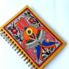 Handpainted Madhubani Peacock Couple Journal by Vidushini Prasad 5
