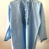 Sky Blue Cotton Kurta with Geometric Madhubani Detailing 8