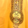 Sunshine Yellow Khadi Kurta with Hand-Painted Madhubani fish Motif 7