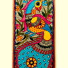 Vibrant Paradise Bird Madhubani Painting